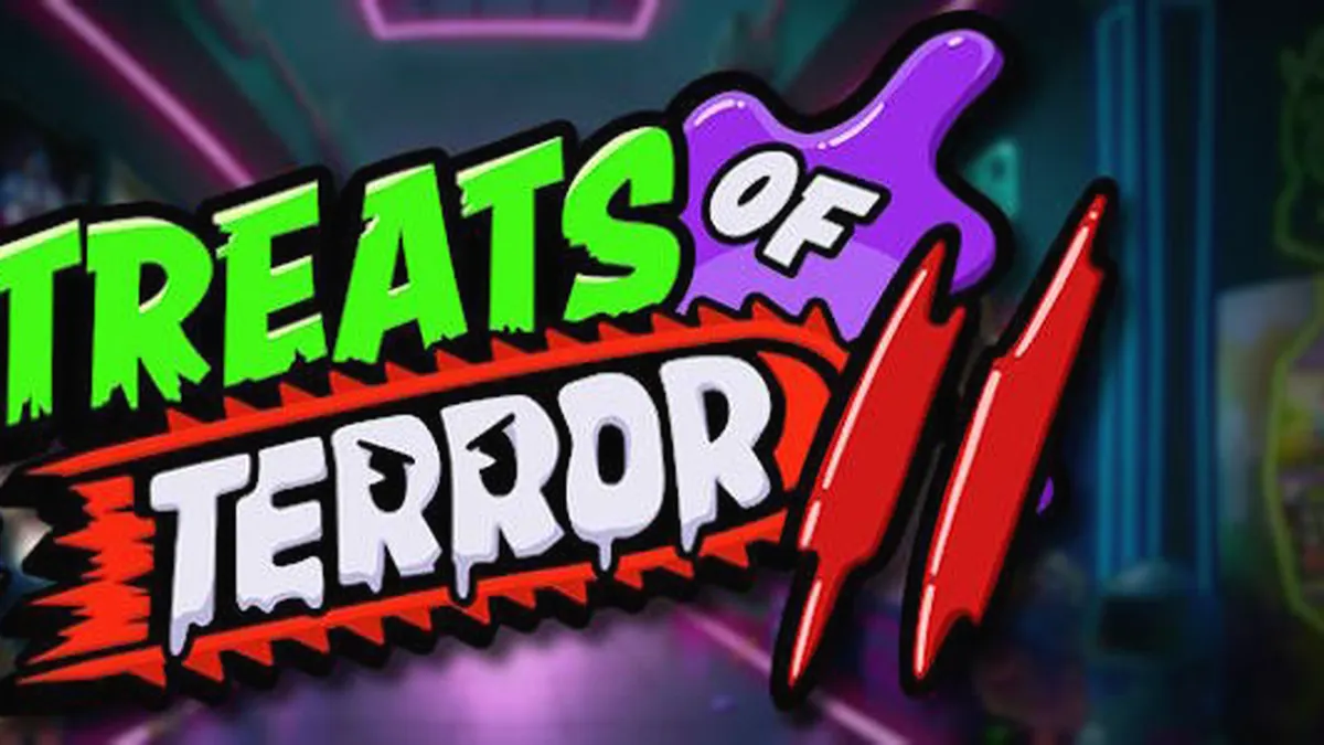 Tampilan visual dari slot Treats of Terror II yang menampilkan karakter camilan menyeramkan.